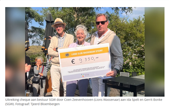 Lions Wassenaar - SGW - Cheque